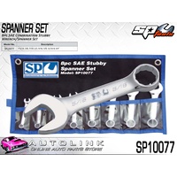 SP TOOLS 8 PCE SAE COMBINATION STUBBY SPANNER SET WITH CASE SP10077