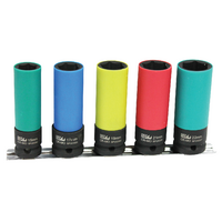SP TOOLS 5PC WHEEL NUT IMPACT SOCKET RAIL SET COLOUR CODED SP20390