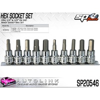 SP TOOLS SOCKET RAIL SET - 10PC 1/4" & 3/8"DR - INHEX SAE ( SP20546 )