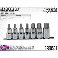 SP TOOLS SOCKET RAIL SET - 7PC 1/2"DR - INHEX METRIC ( SP20561 )