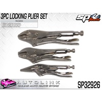 SP TOOLS LOCKING PLIER SET - 3PC CURVED, STRAIGHT & LON NOSED SP32926