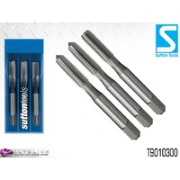 SUTTON HSS STRAIGHT FLUTE TAP SET M3 x 0.5 METRIC - 3 PIECE T9010300 