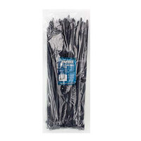 THUNDER TDR06150 BLACK NYLON CABLE TIES UV RESISTANT 380mm x 8mm 100PK