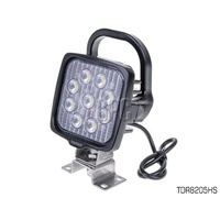 THUNDER MULTI VOLT ALLOY 9 LED SQUARE WORK LIGHT WITH HANDLE BRACKET TDR08205HS