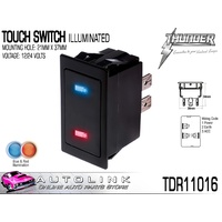 THUNDER TOUCH SWITCH RED / BLUE LED MOUNT: 21mm x 37mm 12/24V ( TDR11016 )