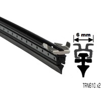 TRICO TRN610 PREMIUM WIPER REFILLS 6mm x 610mm POLYCARB BACK WITH METAL CLIP x2