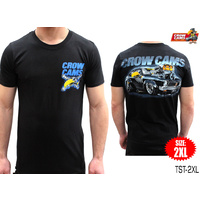 CROW CAMS BLACK T-SHIRT HOLDEN TORANA ARTWORK ON BACK SIZE: 2XLARGE TST-2XL