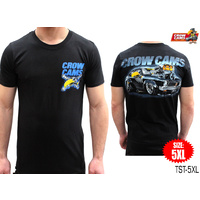 CROW CAMS BLACK T-SHIRT HOLDEN TORANA ARTWORK ON BACK SIZE: 5XLARGE TST-5XL