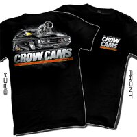 Crow Cams TSXA-L Ford Falcon XA Two Door Coupe Black T Shirt - Large