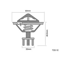 TRIDON HIGH FLOW THERMOSTAT FOR NISSAN SKYLINE R1 R32 R33 R34 6CYL TT268-160