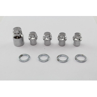 Nice Chrome Wheel Lock Nut Set 1/2″ Thread - 4 Pack with Key W2LOCK