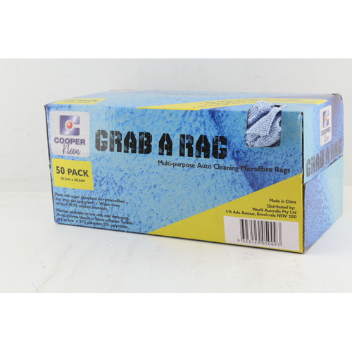 WESFIL GRAB A RAG WASHABLE MICROFIBRE RAGS 31cm x 31cm BOX OF 50 050093