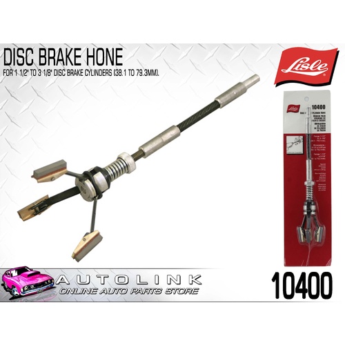 LISLE 10400 DISC BRAKE HONE SIZE 1 1/2" - 3 1/8" 38 to 79 mm BRAKE CYLINDERS