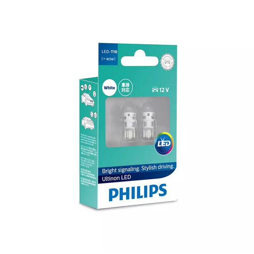 PHILIPS 11961ULWX2 ULTINON LED T10 5W WEDGE GLOBES 6000K PAIR
