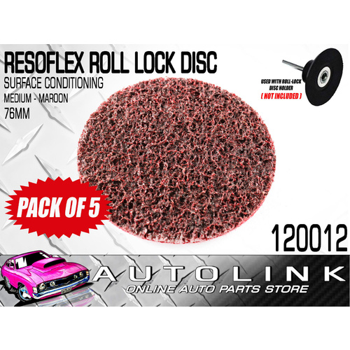 RESOFLEX 76mm ROLOC DISC MEDIUM MAROON GASKET CLEANER SURFACE CONDITIONING x5