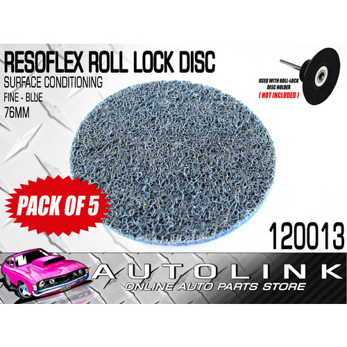 RESOFLEX 76mm ROLL-LOCK DISCS ( FINE BLUE ) SURFACE CONDITIONING (x5) 