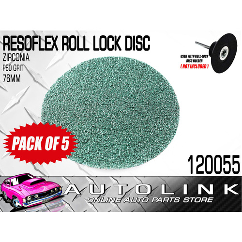 RESOFLEX 76mm ROLOC DISC P60 GRIT ZIRCONIA FOR PANEL BODY WORK SANDING x5