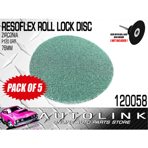 RESOFLEX 76mm ROLL-LOCK DISC ( P120 GRIT ZIRCONIA ) FOR SANDING / FINISHING x5