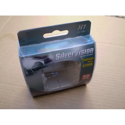 Philips Silver Vision H1 12V 55V Head Lamp Fog Globes Pair 12258SVCWS2 4200k