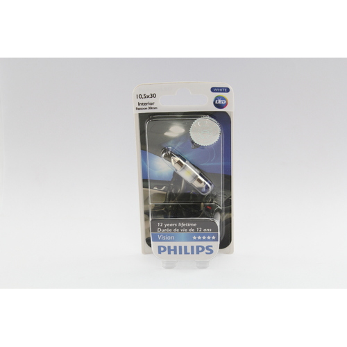 PHILIPS VISION LED INTERIOR GLOBE 12V 30 x 14mm WHITE 6000K - 128006000KB1 x1