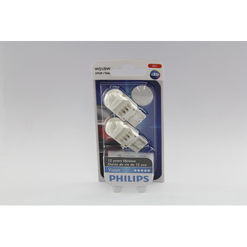 Philips 12835REDB2 Vision Led Car Lamps - Stop/tail Red 12V 2W T20 Base BA15S