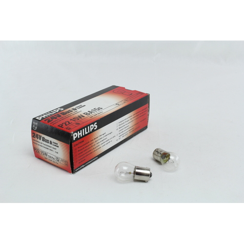 Philips 13401 Bayonet Stop Globes 24v 15w BA15s Base Sold as a Box of x10