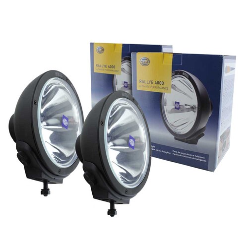 Hella Rallye 4000 100W 12V Pencil Beam Driving Lamp Round Black Housing Pair x 2