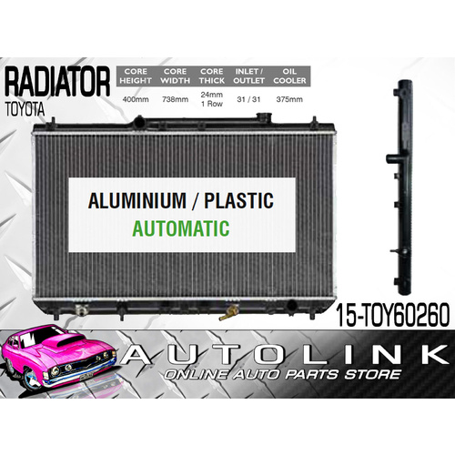 RADIATOR 15-TOY60260 FOR TOYOTA CAMRY SXV20 2.2L 5S-FE 4cyl 1997 - 2002 AUTO