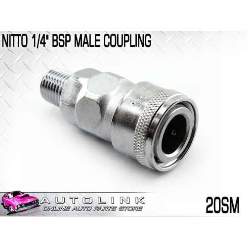 NITTO 1/4" BSP MALE COUPLING 20SM AIR LINE / COMPRESSOR FITTING