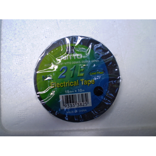 NITTO ELECTRICAL TAPE 21B10 BLACK 19mm X 10m ROLL THE LEADING ELECTRICAL TAPE x3