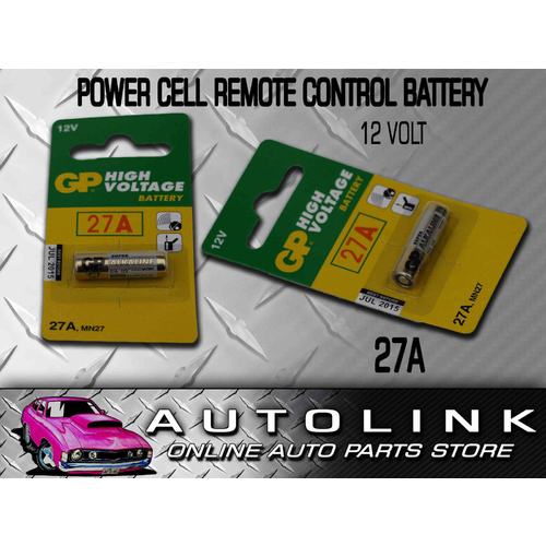 POWER CELL 27A 12V BATTERY FOR CENTRAL LOCKING REMOTE CONTROL CAR ALARM KEY PAD