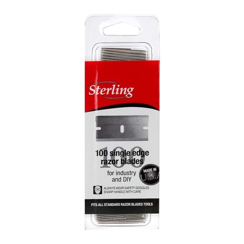 Sterling Heavy Duty Single Edge Razor Blades #12 Gauge Pack of 100 30-117CL