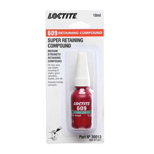 Loctite 609 Shaft Fit Medium to High Strength Retaining Compound 10ml Bottle