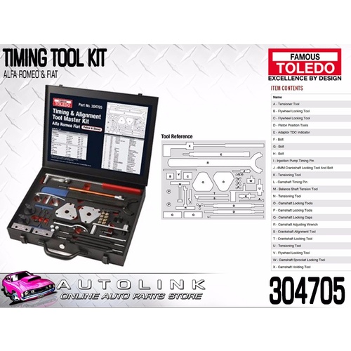 TOLEDO TIMING TOOL KIT FOR ALFA ROMEO 147 156 SPIDER 2.0L AR323 10 1999 - 2009