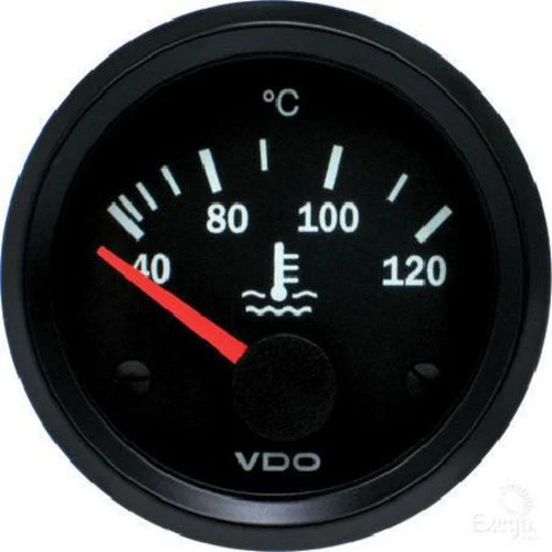 VDO 310010014 Water Temp Gauge Electric 52mm Dia Half Sweep 12V 40-120°C Black