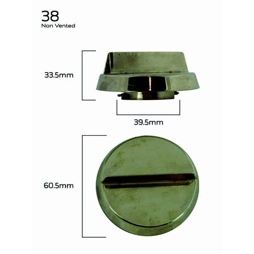 CPC 38 Fuel Tank Cap Chrome 60.5mm for Chrysler Valiant VH VJ 1971 - 1974