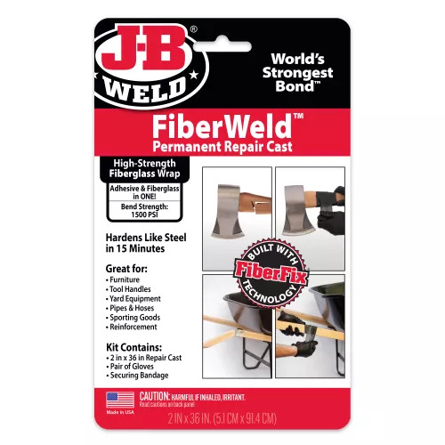 JB Weld 38236 Fiber Weld Permanent Repair Cast Fiberglass Wrap 5cm x 91cm