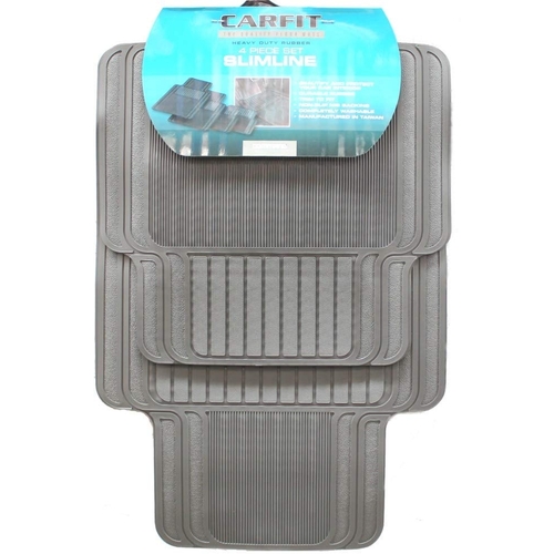 Carfit 4555045 Slimline Rubber Mats Grey 4 Piece Set - Universal Fitment