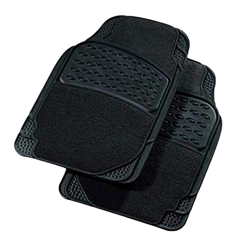CARFIT MAJESTIC FRONT BLACK CARPET & RUBBER MAT SET - 2 PIECE UNIVERSAL 4578011 