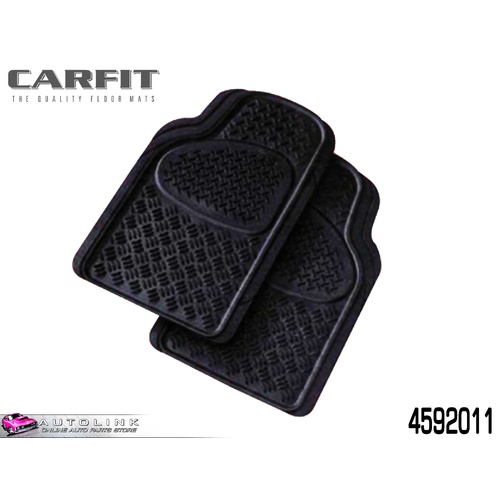 CARFIT SENTRY FRONT RUBBER MAT SET BLACK - 2 PIECE UNIVERSAL FIT 4592011 