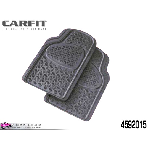 CARFIT SENTRY FRONT RUBBER MAT SET GREY - 2 PIECE UNIVERSAL FIT 4592015