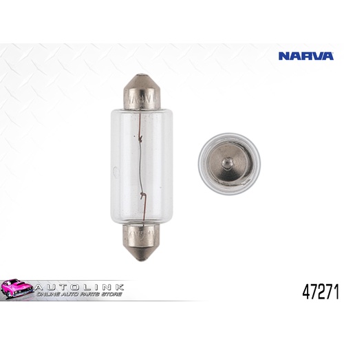 NARVA FESTOON GLOBE 12V 18W 15 x 44mm T15 BASE 47271 x1 