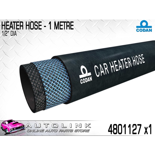 CODAN RUBBER HEATER HOSE 12.7mm 1/2" INNER DIA. 1 METER LENGTH 4801127 