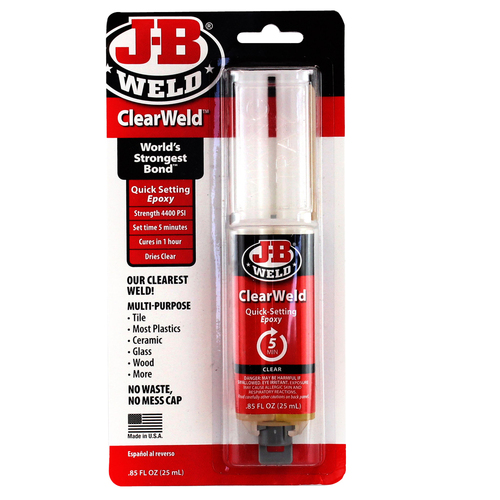 JB Weld 50112 Clearweld Clear Weld Two Part Quick Setting Epoxy - 25ml 
