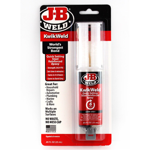 JB WELD 50176 KWIKWELD QUICK SETTING STEEL REINFORCED EPOXY CURES 4 - 6 HR 25ml