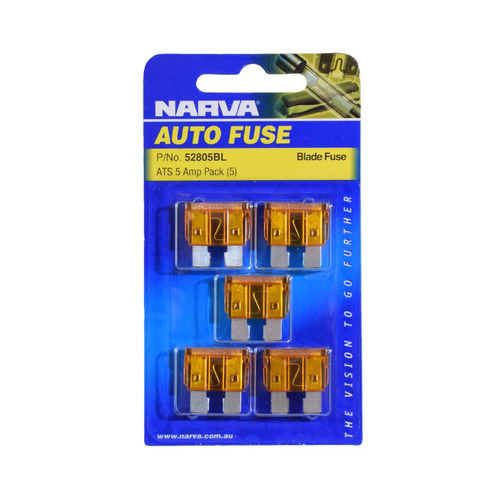NARVA 52805BL ATS BLADE FUSE PACK 5 AMP TAN PACK OF x5