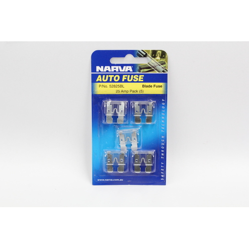 NARVA 52825BL CLEAR BLADE FUSE PACK 25 AMP PACK OF x5