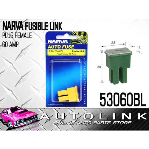 NARVA FUSIBLE LINK - FEMALE PLUG 60 AMP 53060BL