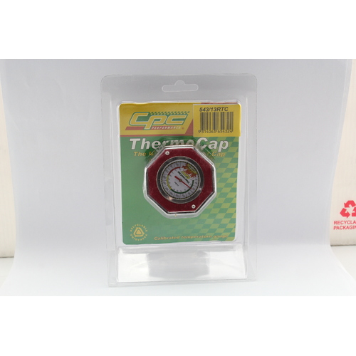 Cpc 543-13RTC Thermo Radiator Cap Red Built In Temp Gauge 13psi Replaces 543-13