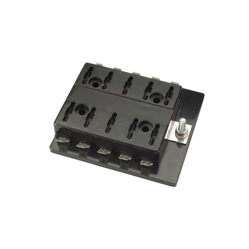 Narva 10 Way Fuse Block 25A Blade Fuse or Circuit Breaker Single Power in 54434 